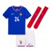 Camiseta Francia Ibrahima Konate #24 Primera Equipación para niños Eurocopa 2024 manga corta (+ pantalones cortos)